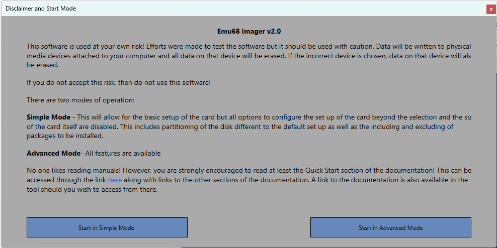 Emu68 Imager Screenshot